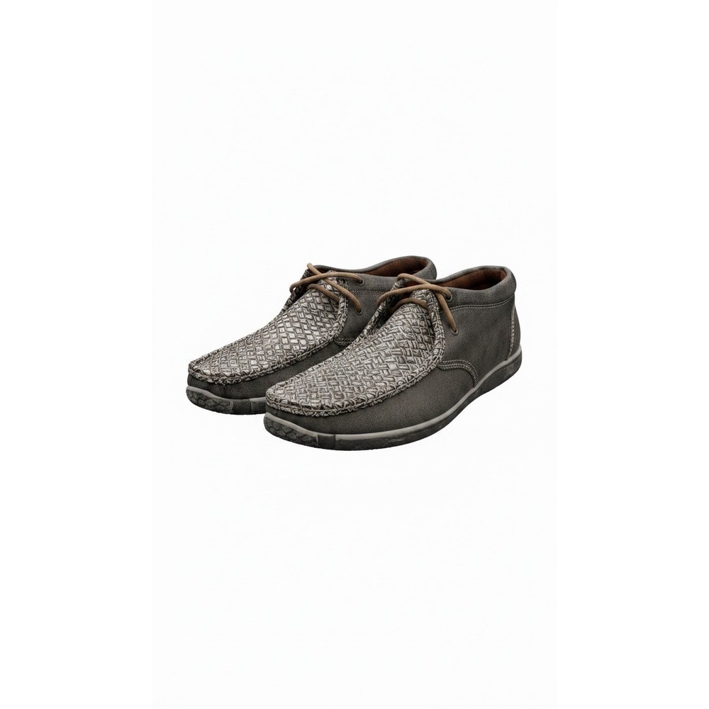Reywelt Woven Leather Wallabee Shoes Gray Handmade Mexico Men 9.5 NWOB